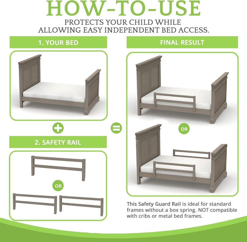 CC KITS Safety Guard Rail for Baby, Kids, and Children - Solid Wood Safety Bed Rail for Toddlers - Easy Installation - Premium Protection for Bunk, Twin, Full, Queen and King Size Beds - (Cloud - Westwood) - Image 5